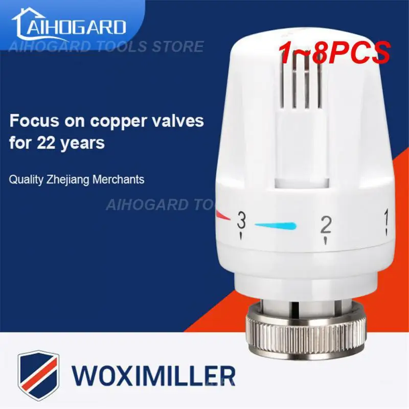 

1 ~ 8 шт. Термостатический регулирующий клапан радиатора, регулируемый термостат для контроля температуры пола, регулятор температуры, клапан термостата M30 * 1,5