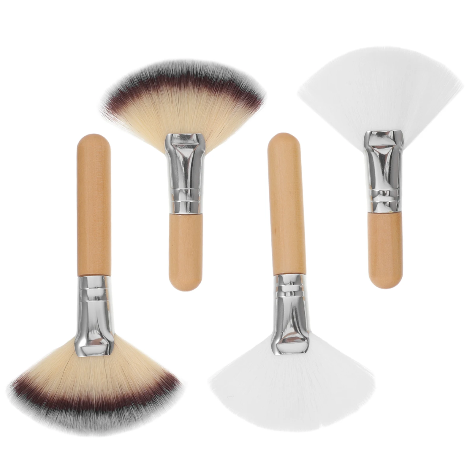 

4Pcs Face Makeup Brush Soft Nylon Hair for Blending Powder Blush Highlighting Setting Makeup Tools Women