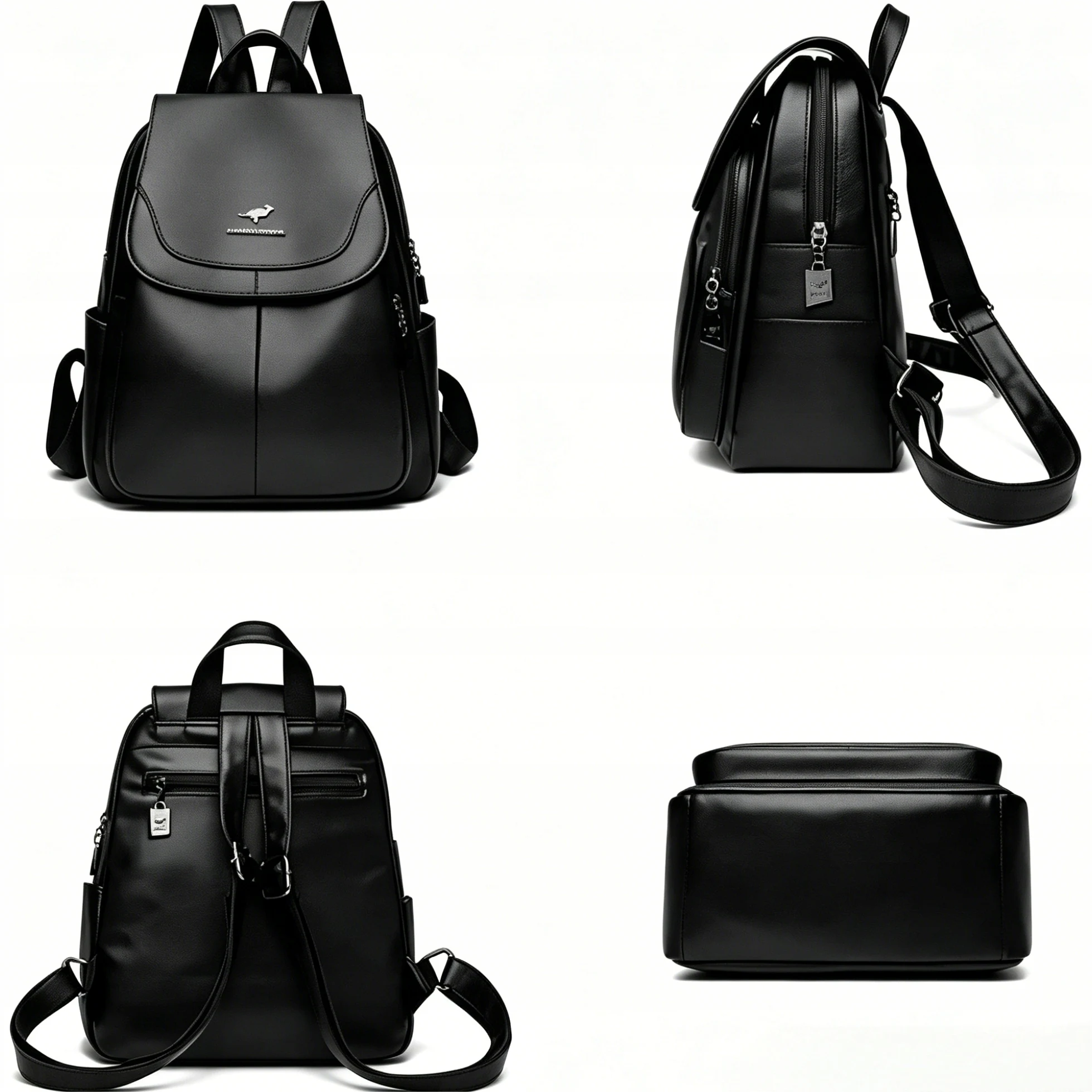Image of Stilvoller Damen-Rucksack aus Kunstleder mit großem Fassungsvermögen, lässige, urbane Alltagstasche für Damen.