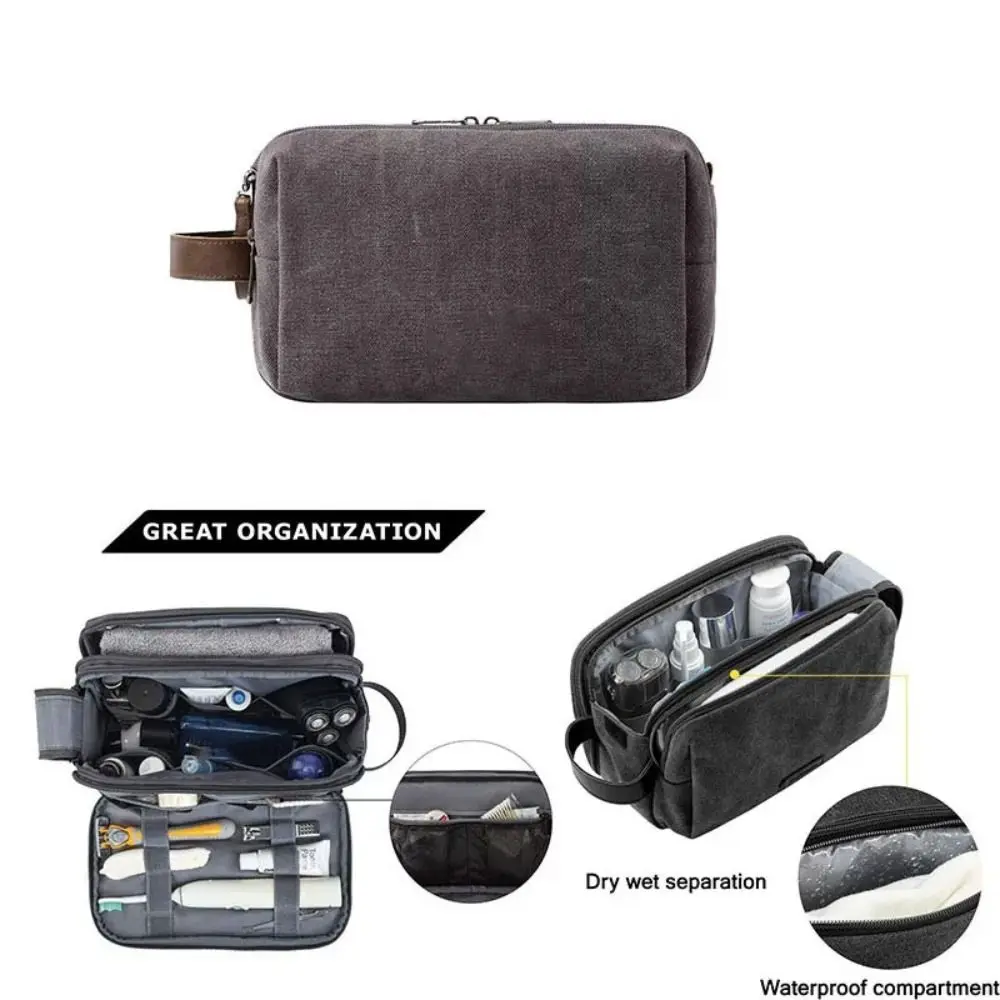 حقيبة أدوات الزينة للسفر بلون سادة، حقيبة مستحضرات تجميل من القماش ذات سعة كبيرة، خفيفة الوزن، منظم مكياج محمول، تخزين يومي #2
