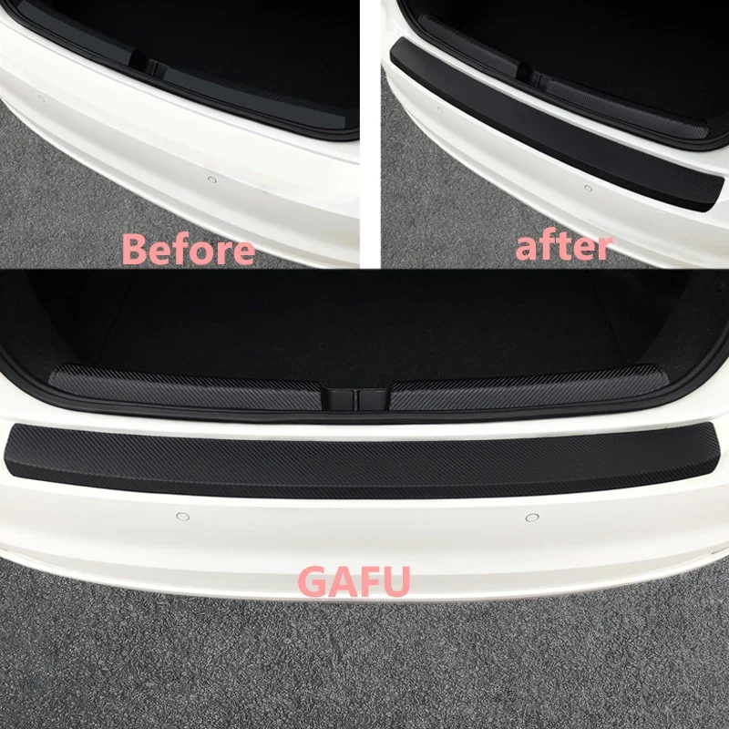 For Mazda CX5 CX 5 2017 2018 2019 2020 2021 Accessories Carbon Fiber PU Rear Bumper Protector Plate Exterior Cover Trim