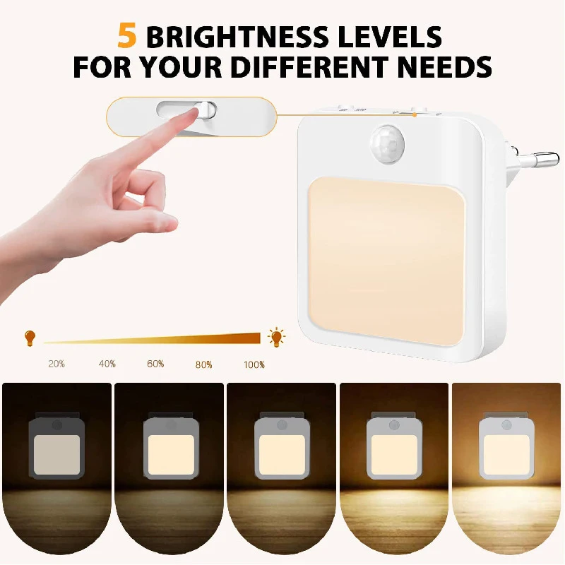 Motion Sensor Light LED Night Lights EU US Battery Powered Bedroom Wall Staircase Closet Aisle Body Induction Lamp Home Decor