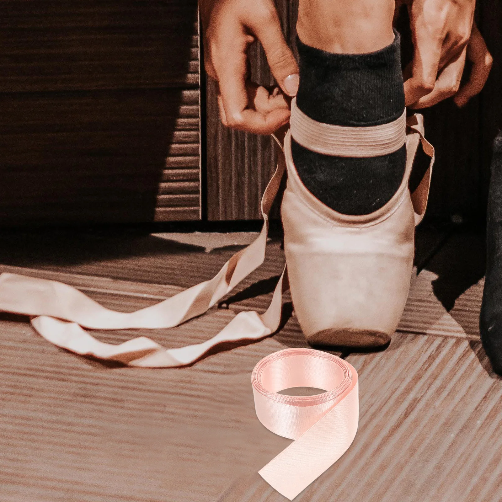 1 Roll Ballet Pointe Shoe Ribbon Ballet Show Ribbon Ballet Dance Shoes Wrap Ribbon Decorative Pointed Shoe Ribbon Shoes Wrap Rib
