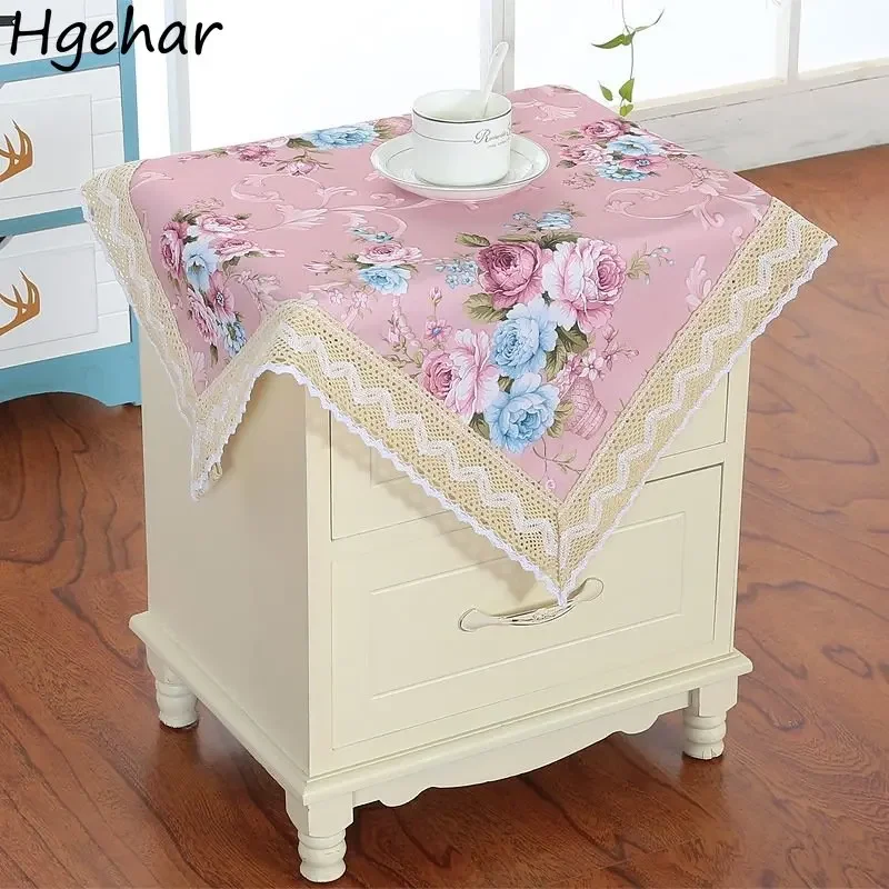 Floral Dustproof Covers European Style All-Purpose TV Computer Bedside Table Dust Cloth Home Decor Antifouling Refrigerator Mat