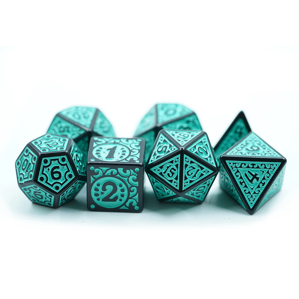 7 قطع/مجموعة نرد أكريليك مريح متعدد الألوان للاستخدام العائلي والألعاب DND #3
