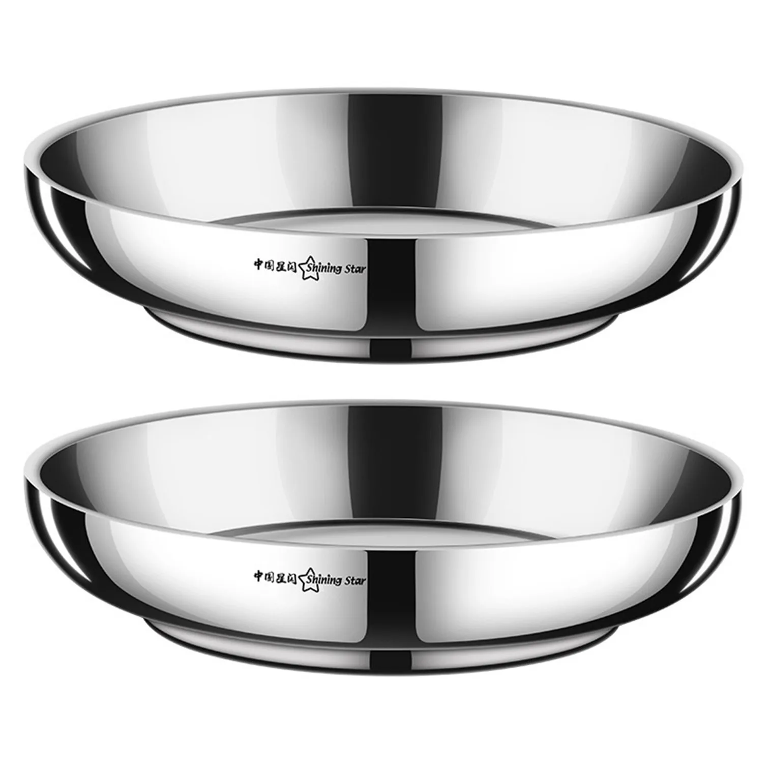 2 Pcs LFGB Certificate 304 Stainless Steel Plate Well Mirror Polished Korean Dish Heat Insulation Family Restaurant Tableware