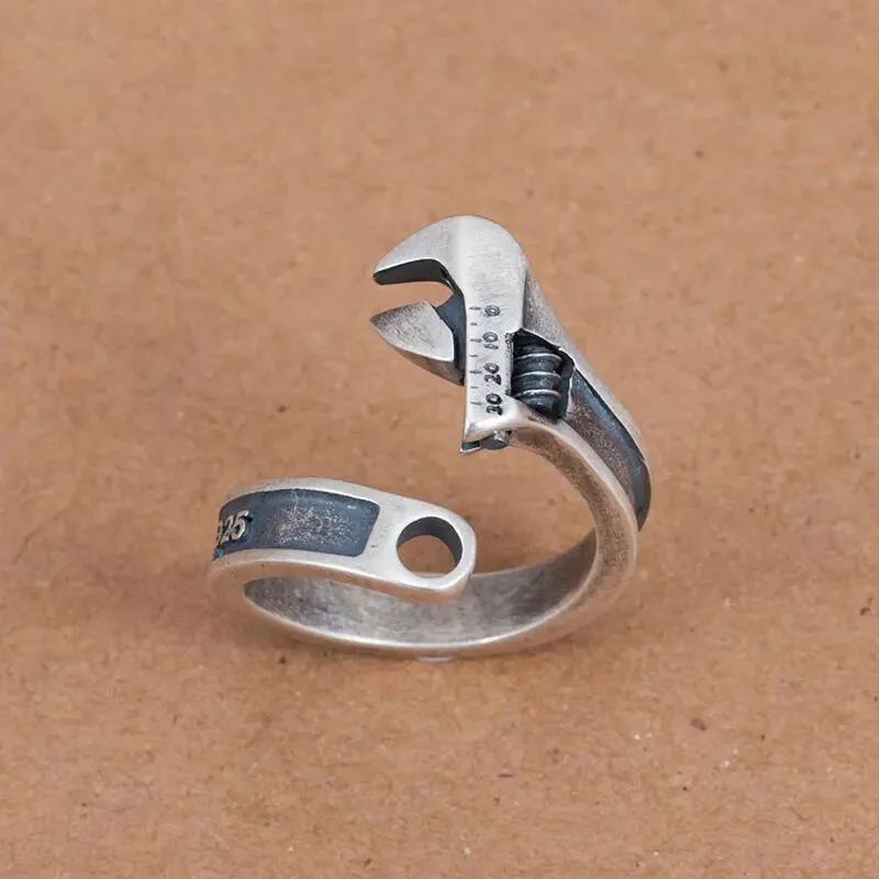 Personality Creative Design Simple Wrench Open Ring Hip Hop Hugh Men's Gift Idle Ring Creative Fashion Personality RingWholesale