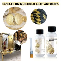 50ML/100ML/ Golden Foil Adhesive Kit - Water-Based Metallic Glue with Brush for Crafts, Painting & Art Projects
