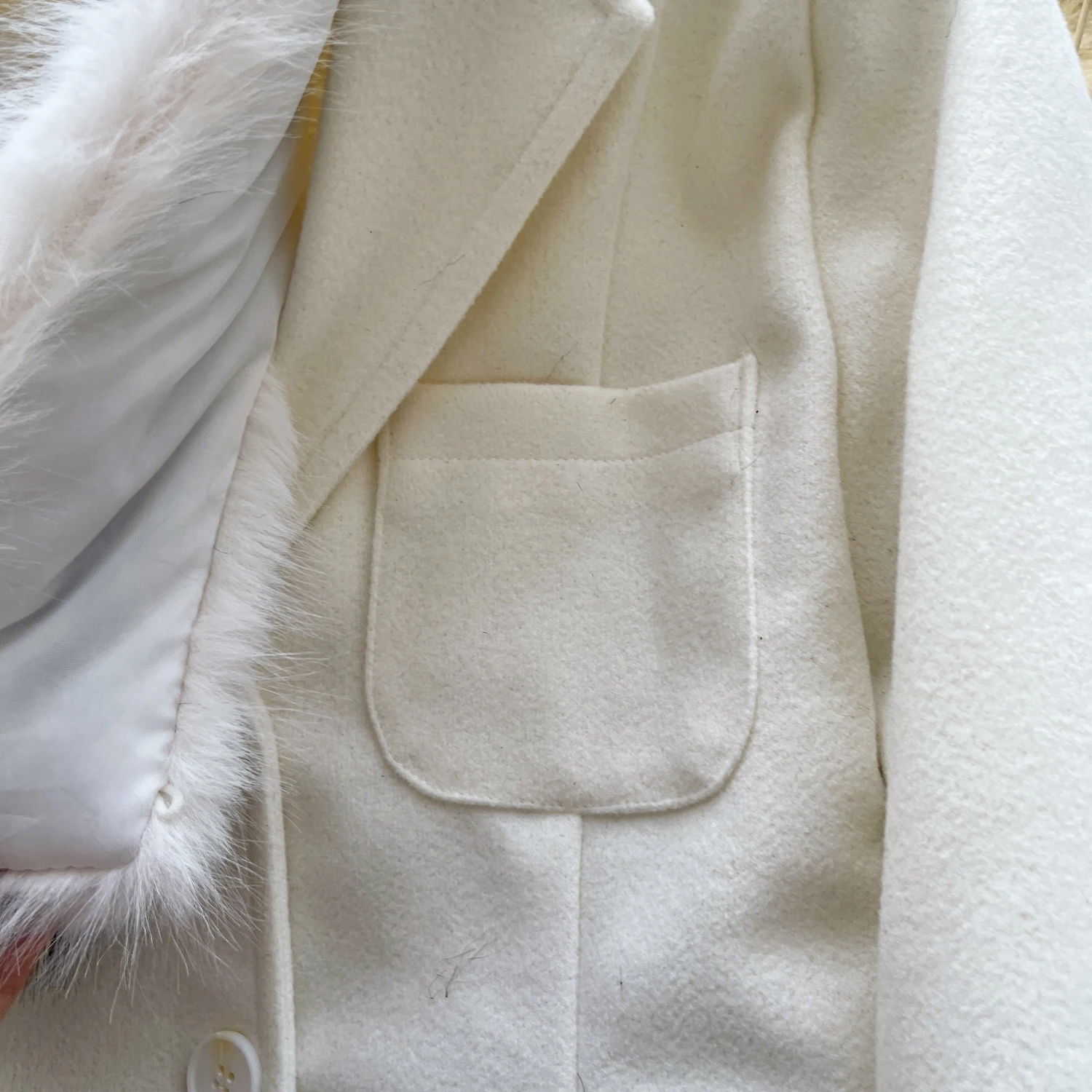 سيدة الشتاء فو الفراء كم معطف جاكيتات المرأة العصرية جيب المرقعة المحاصيل القمم الإناث الدافئة مهرجان عشاء مأدبة معطف الحفلات #5