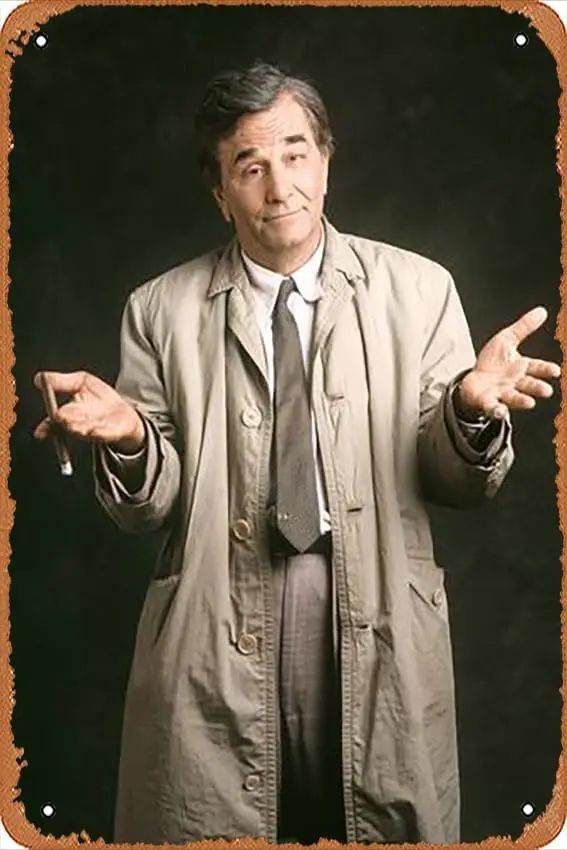 Metal Tin Sign   - La griffe du crime by Vincent McEveety with Peter Falk, 1997 (inspecteur Columbo) (photo) - Poster Metal Plaq