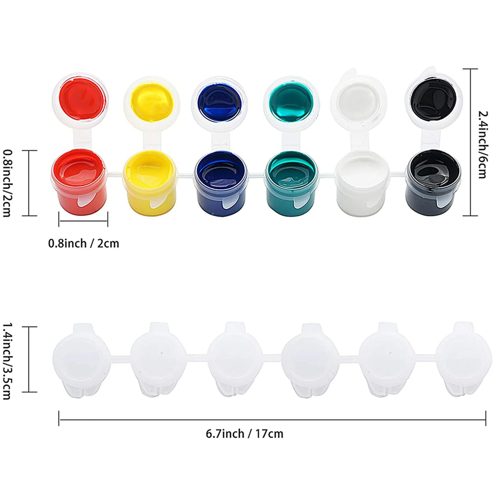 Superior-120 Strips Empty Paint Strips Paint Cup Pots Storage Containers Painting Arts Crafts Supplies (5Ml/120Pc)
