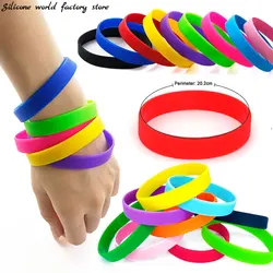 SW 2PCS Personalized Silicone Bracelet Wrist Strap Solid Color Casual Hand Strap Rubber Ring SilicaGel Sports Bracelet Wristband