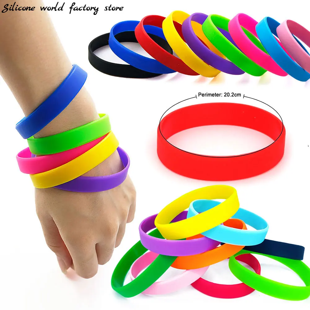 Silicone World Personalized Silicone Bracelet Wrist Strap Solid Color Casual Hand Strap Rubber Ring Silicone Sports Bracelet