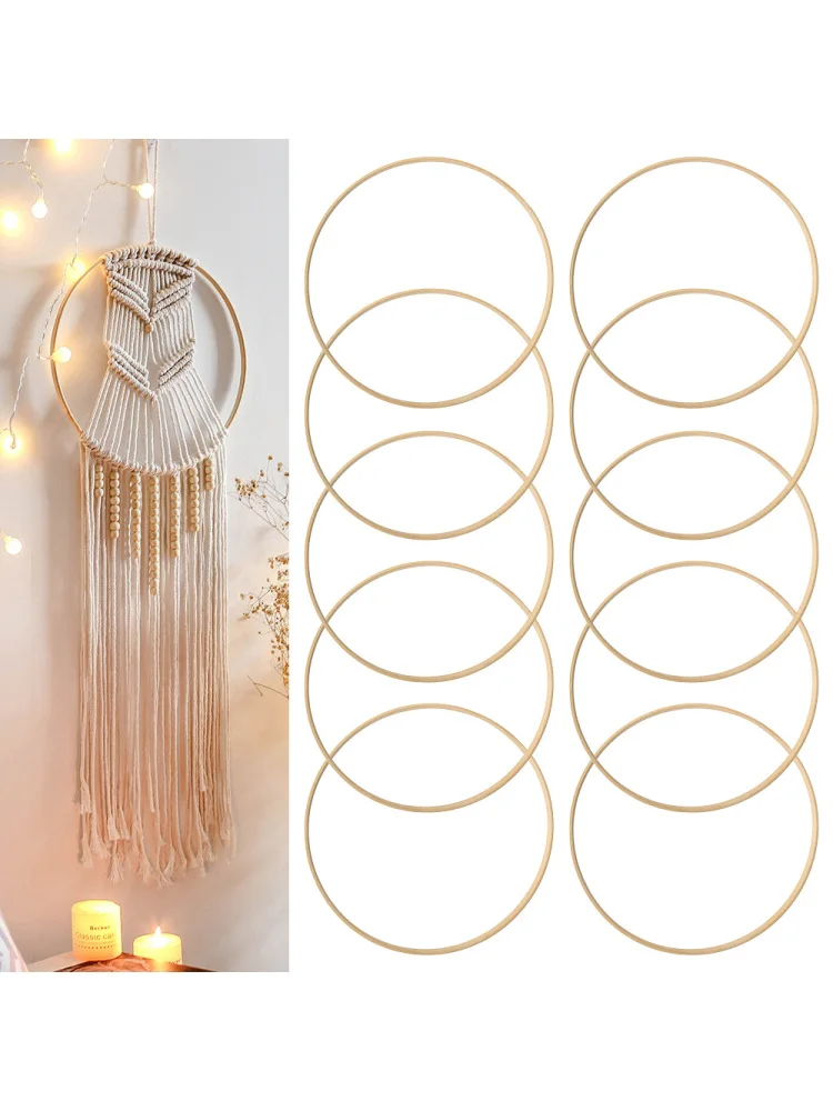 10 anneaux en bambou, cerceaux floraux, anneaux de couronne, 26 cm, cerceaux floraux faits à la main, cerceaux de macramé, anneaux de cerceau pour bricolage, attrape-rêves, cadeaux de Noël
