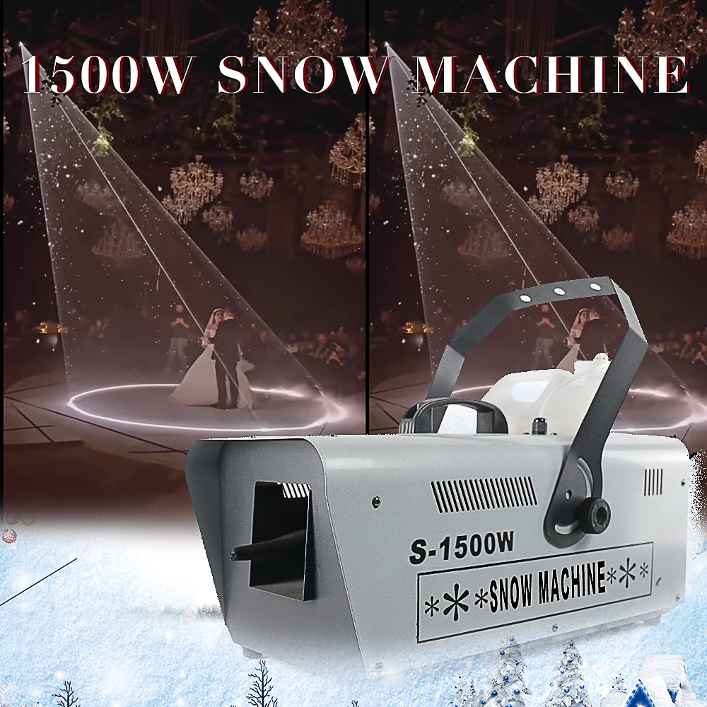 

1500W Snow Machine for Wedding 110v/240v Remote Disco Dj Snowflake Manufacturing Machine for Christmas Holiday Party Event