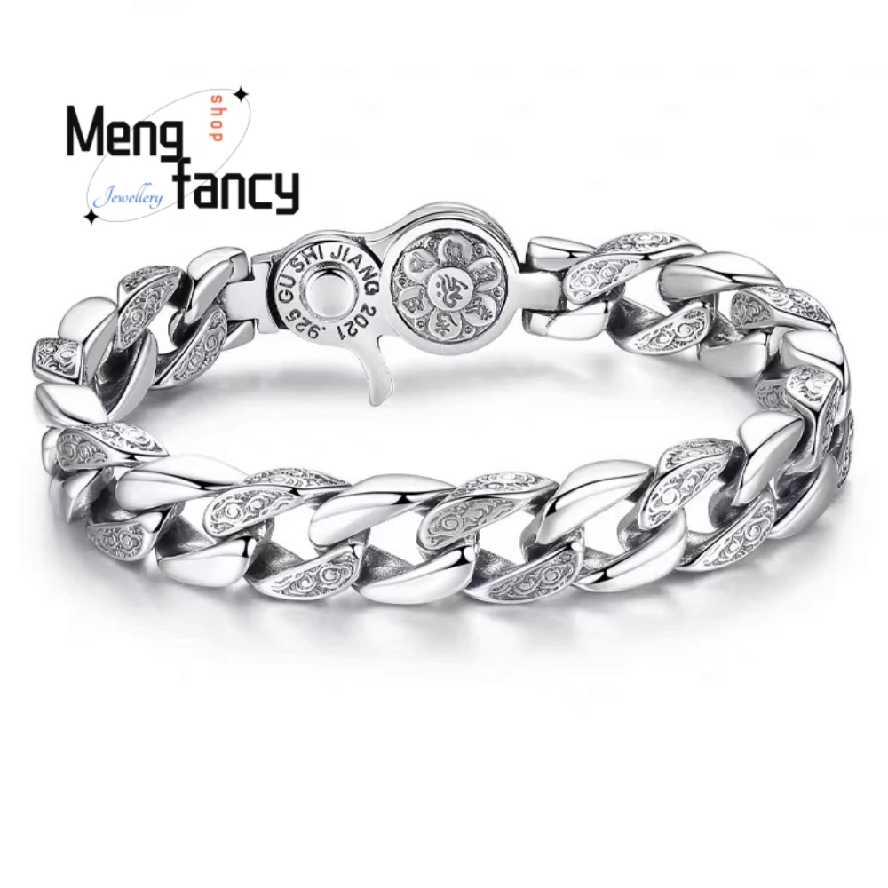 Six-Character Mantra Can Rotate Card Slot Bracelet Retro Trendy Luxury Charms Exquisite High-End Popular Lucky Creativity Gift