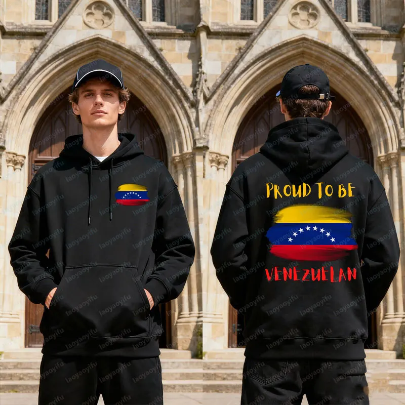 

PROUD TO BE VENEZUELAN Hoodies Venezuela 7 Big Stars Flag Minimalist Modern Design Unisex Hooded Sweatshirt Women and Men Tops