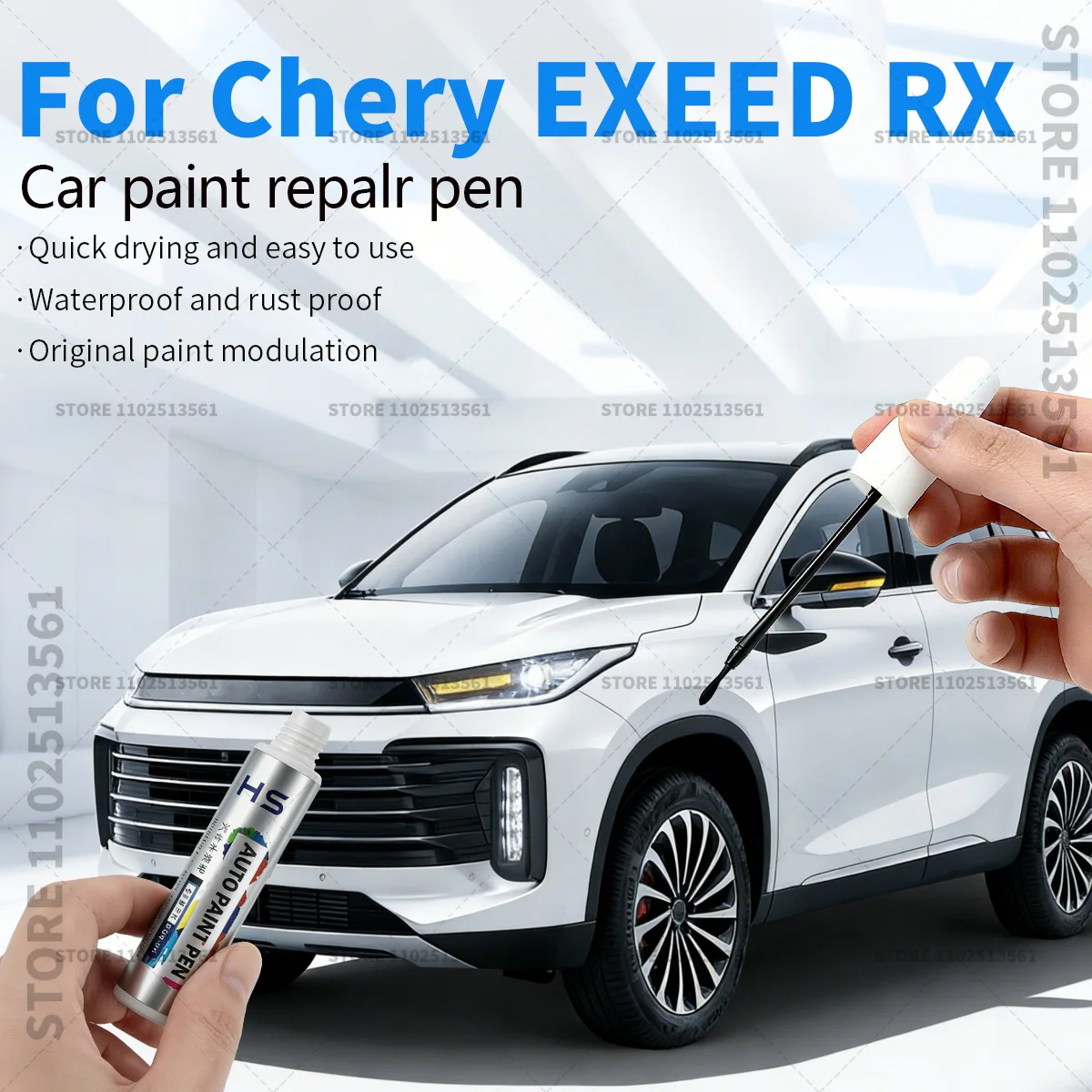 

Ручка-корректор для ремонта лакокрасочного покрытия автомобиля, аксессуары для устранения царапин для Chery EXEED RX 2023-2025 годов, цвета: черный, слоновая кость, белый, зеленый, синий, серый (цвет Squirrel Grey)