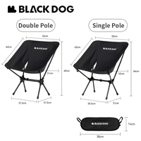 Naturehike BLACKDOG Lightweight Moon Chair Aluminum Alloy Double Single Pole Camping Outdoor Fishing Director Chair Portable