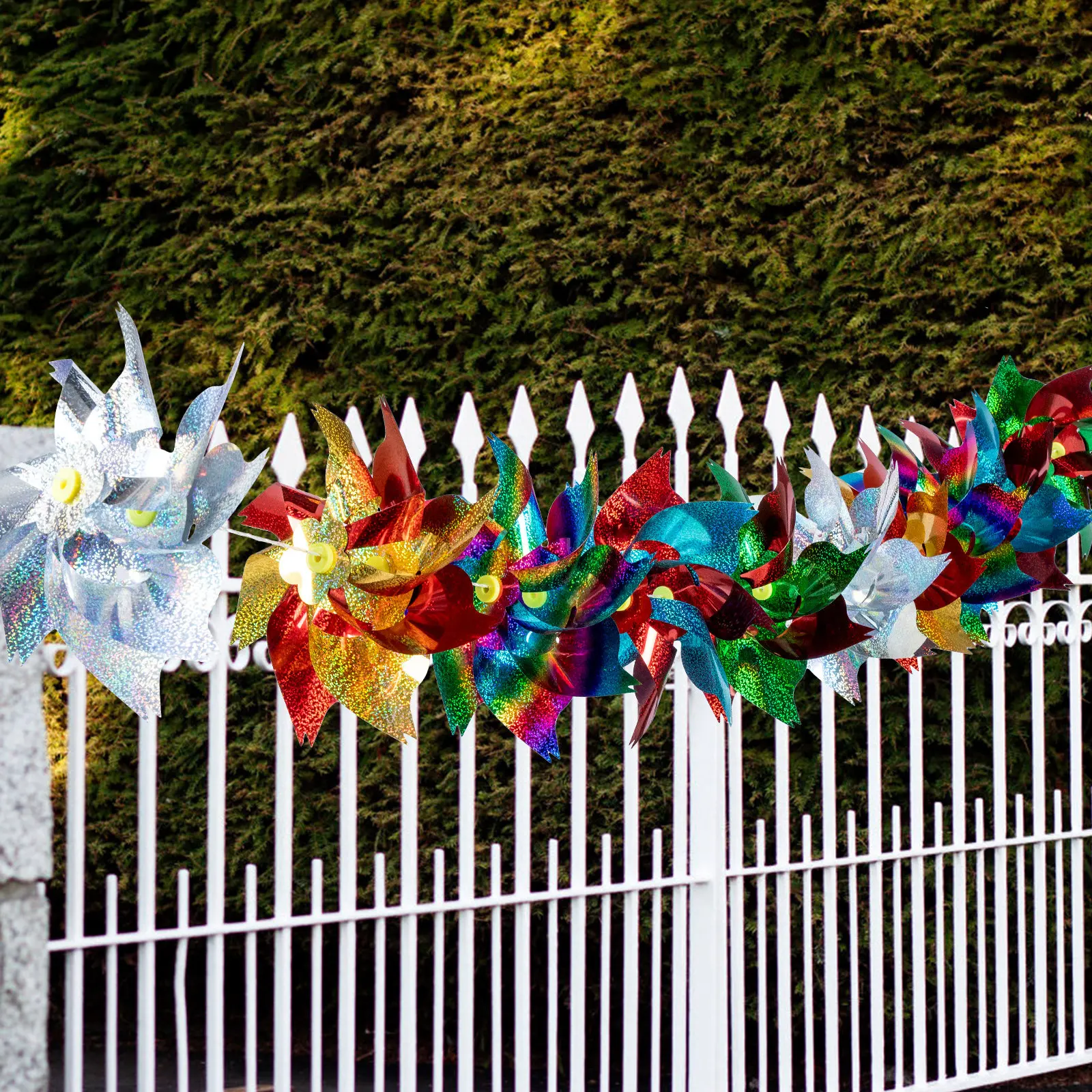 Outdoor Bird Windmill String Sparkly Pinwheel Reflective Rotating Device Garden Bird Repellent Natural Humane Animal Banishment