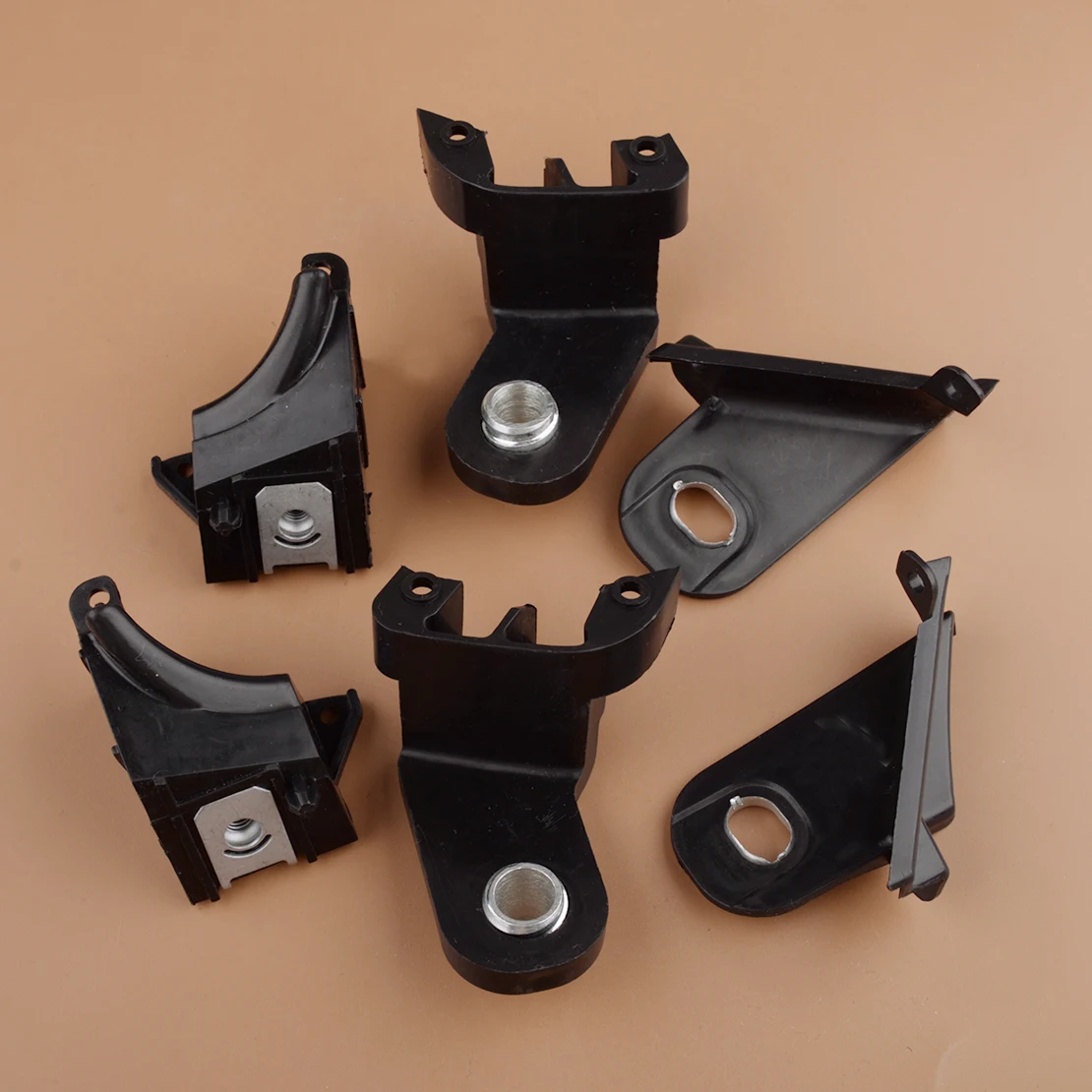 

Black Front Headlight Bracket Lug Repair Kit Fit for Fiat 500 Abarth 51816682 51816681