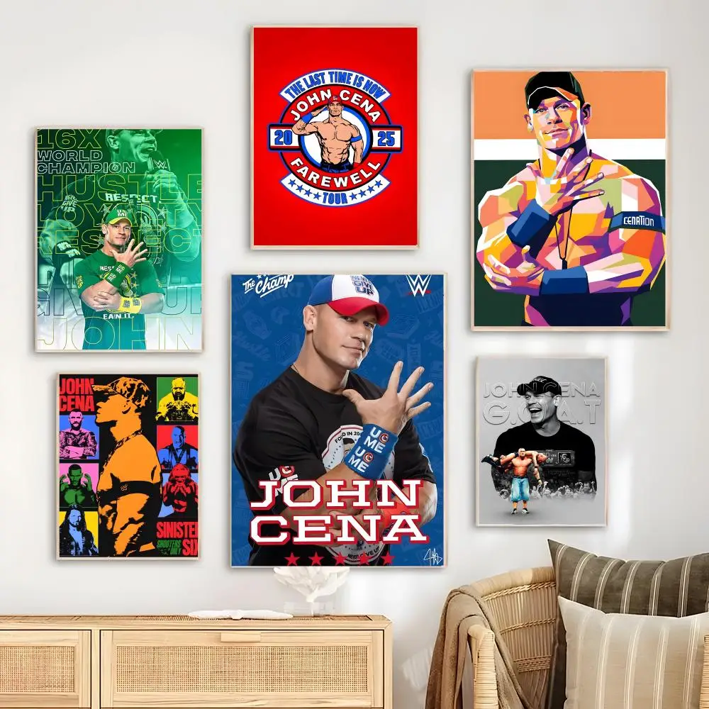 ملصق جون فيليكس أنتوني سينا المصارع لغرفة النوم وغرفة المعيشة والدراسة وما بعد ديكور ذاتي اللصق + هدية مثالية