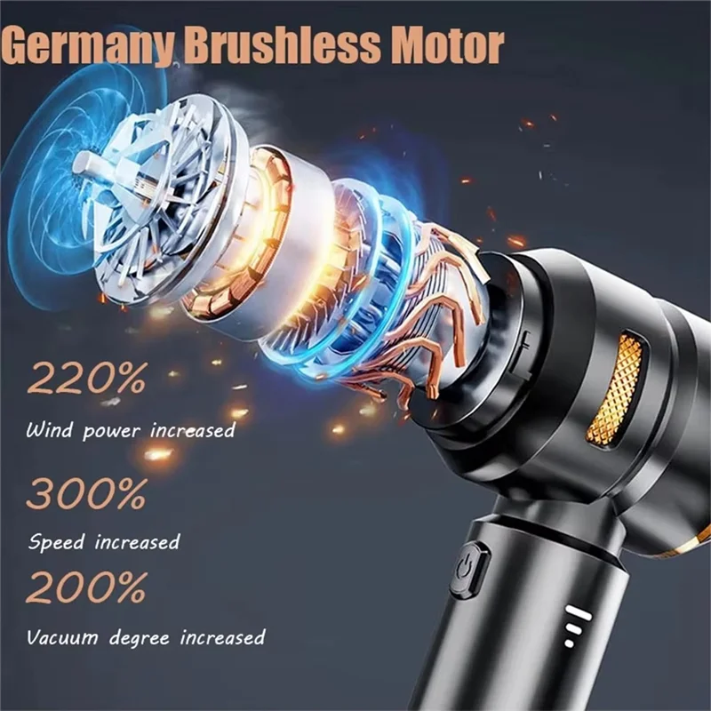 Ac29-Car Vacuum Cleaner Portable High Power Handheld Brushless Motor Cleaning Machine Air Duster For Home Appliance