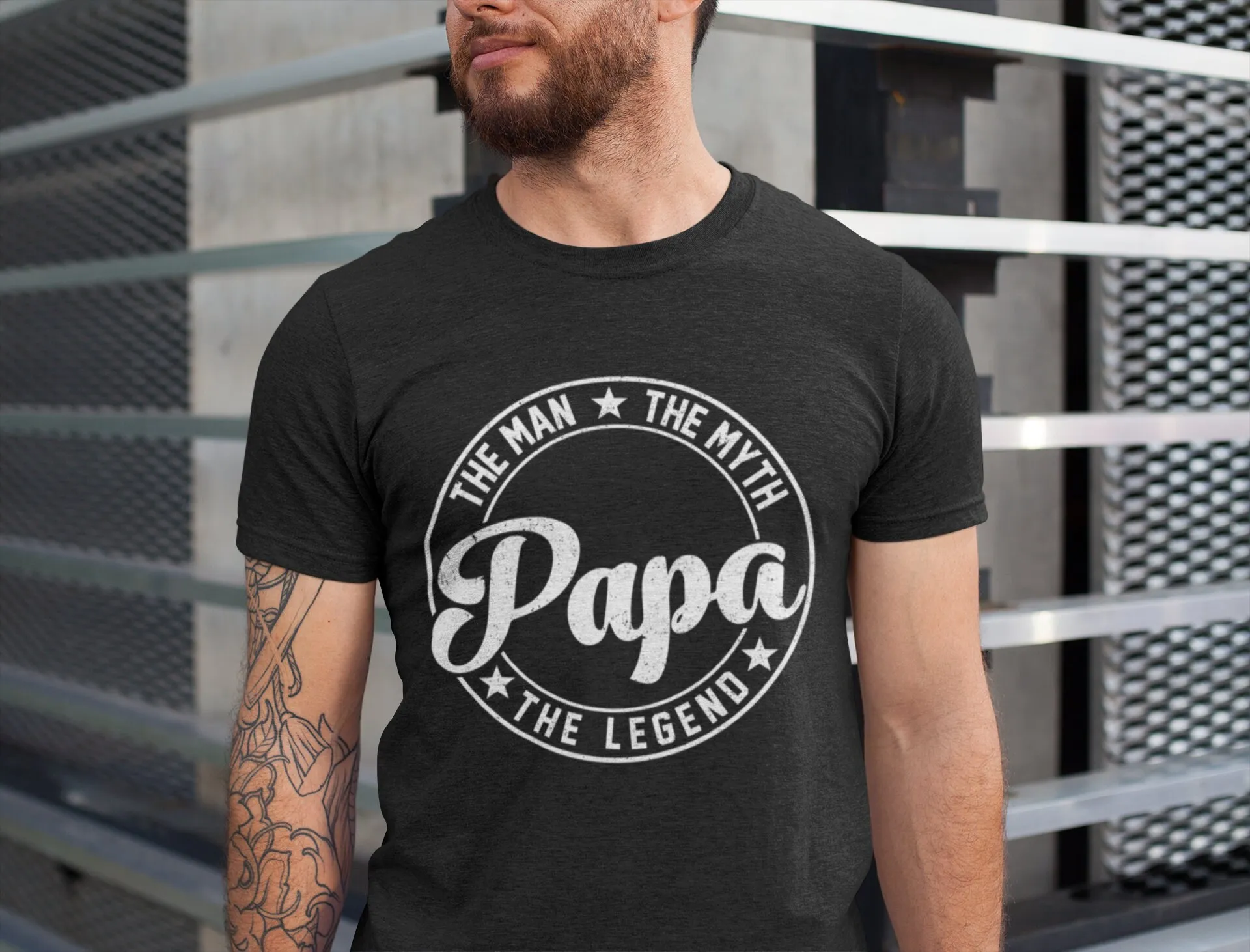 

Papa The Man Myth Legend T Shirt Fathers Day Dad For Grandpa Husband Cool s