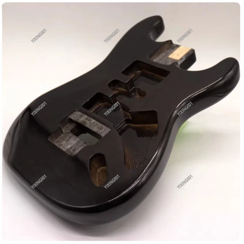 Black Barrel Electric Guitar Body FY ST Style Double Shake Tremolo System Durable Replacement for Musicians
