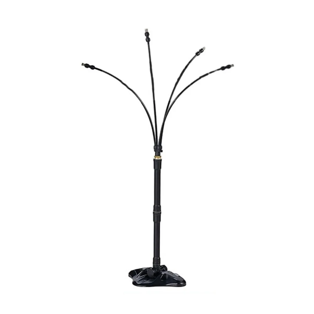 Adjustable Height Outdoor Standing Misting System with Flexible Tubing and Brass Nozzles for Yard Patio and Poolside Use