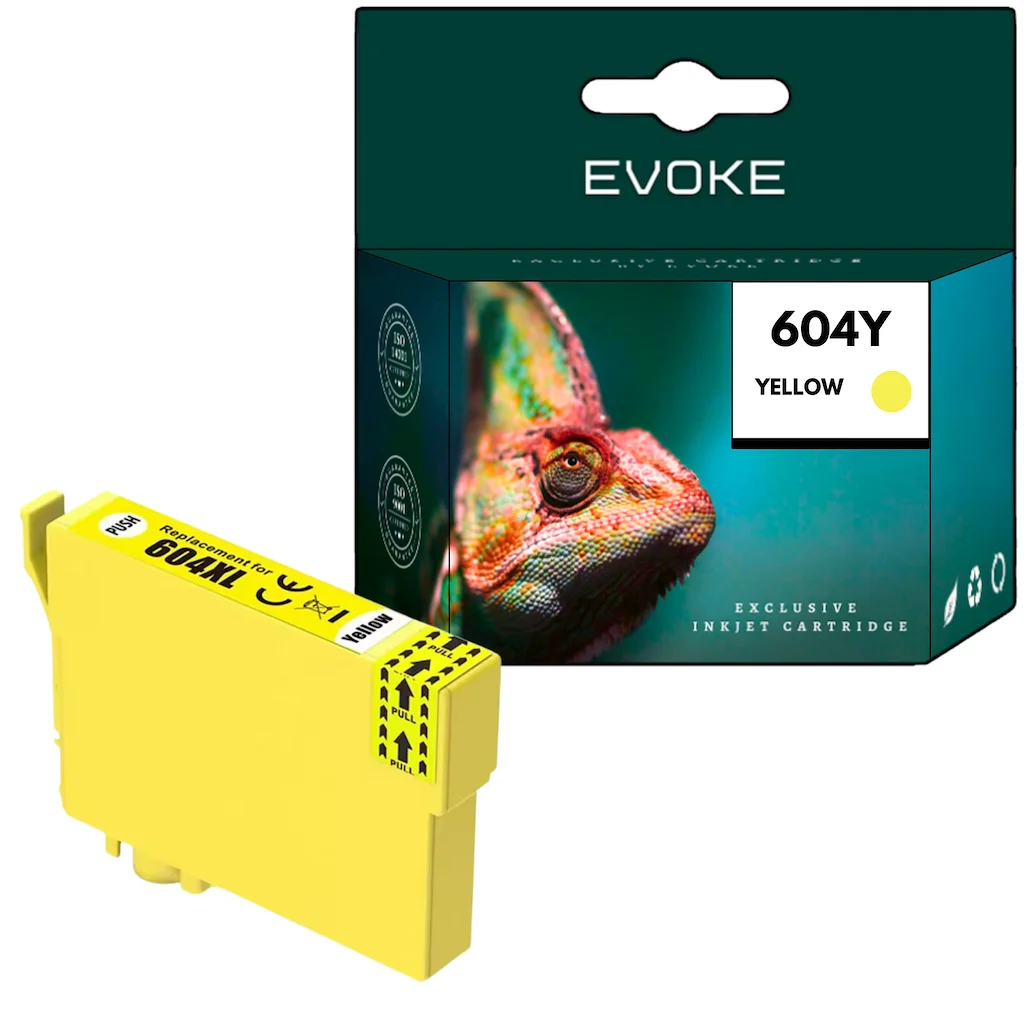 Evoke Compatibele Inkt voor Epson 604XL 604 XL C13T10H44010 Geel 9 ml 780 Pagina's Expression Home Xp-2200 2205 3200 3205 4200 4205; Workforce Wf-2910Dwf 2930Dwf 2935Dwf 2950Dwf