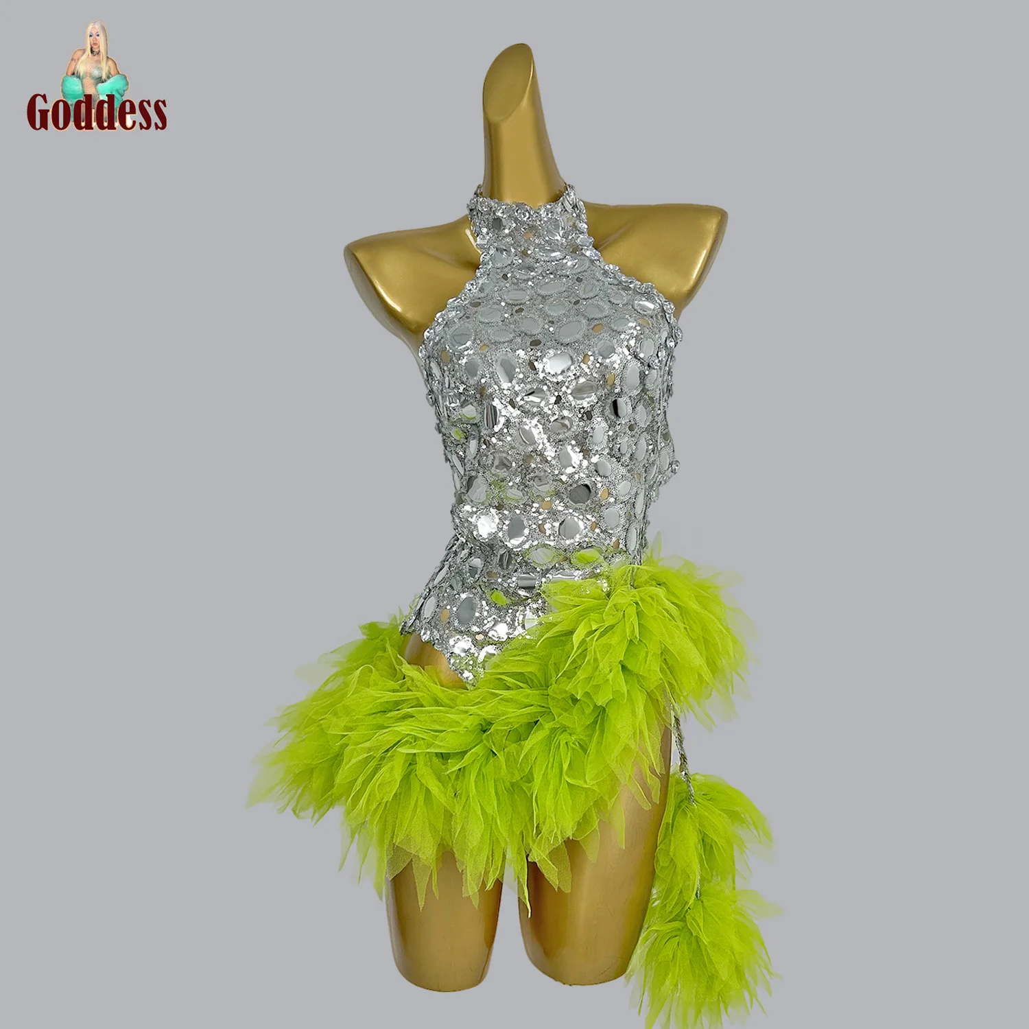 

Sequins Backless Bodysuit Club Showgirl Bodysuit Dance Bandage Leotard Birthday Party Photograph Wear Bars Pole Dance Leotard