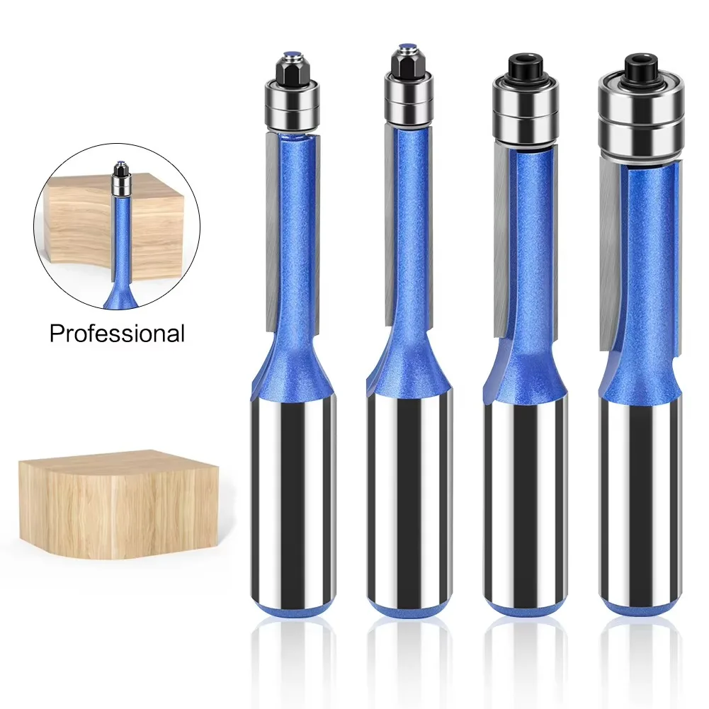 

1 PC 12mm 1/2" Shank Carbide Straight Flush Trimming Router Bit Double Bearing Milling Cutter Woodworking Tools