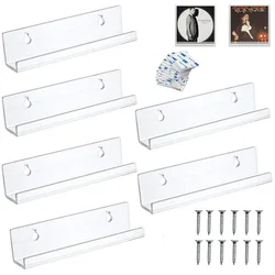 7/12/15 Inch Acrylic Vinyl Record Display Stand Holders Clear Wall Mounted Floating Shelves Bookshelf Album Storage Racks