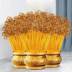 Bulk Sale Smokeless 1000pcs/lot Natural Golden Sandalwood Incense Sticks God of Wealth Roll Money Worship Bamboo Stick Incense
