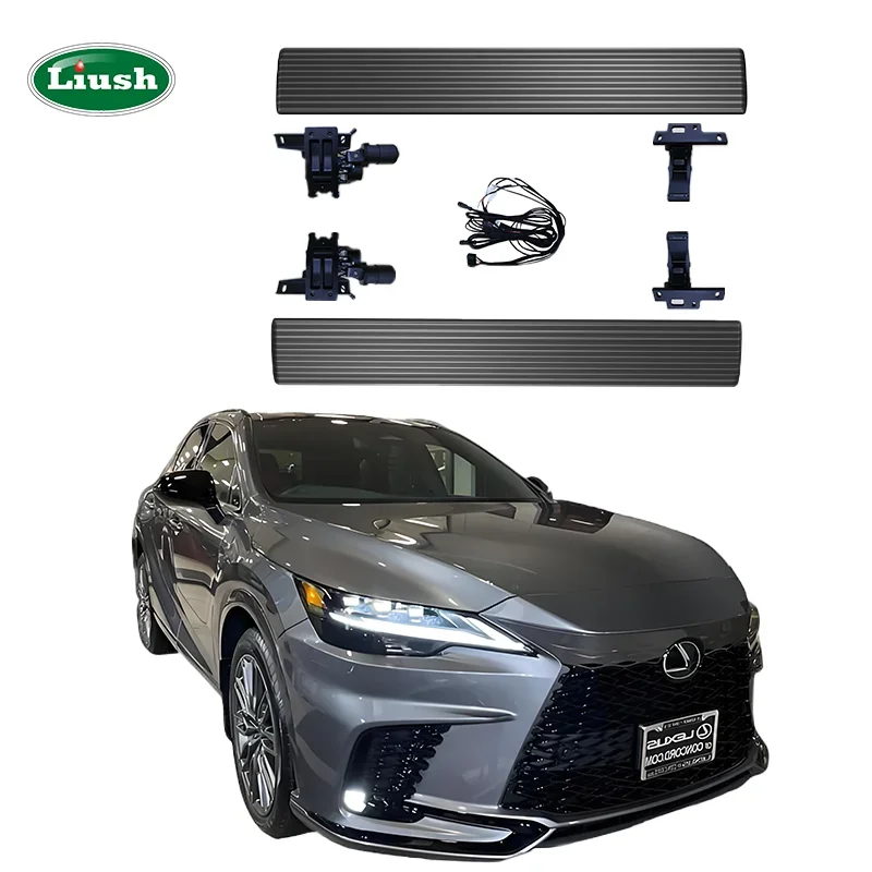 Automatic Side Step Pedal LIUSH LED Lights Electric Pedal Folding Steps Deployable Car Automatic Pedal For Lexus RX500 2023