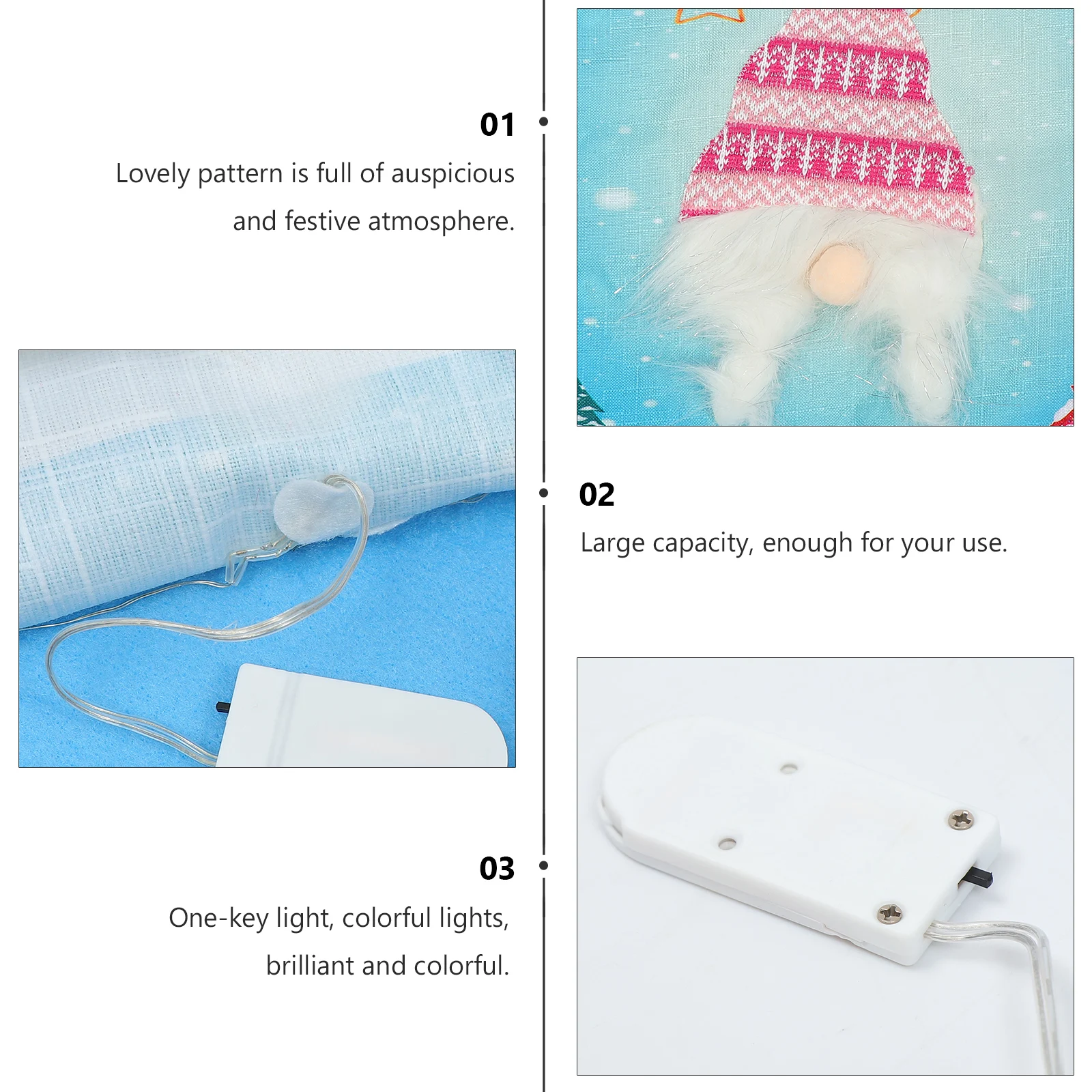 

Glowing Decorative Pillow Case Christmas Decorations Holiday Cushion Cover Blue Cloth Covers