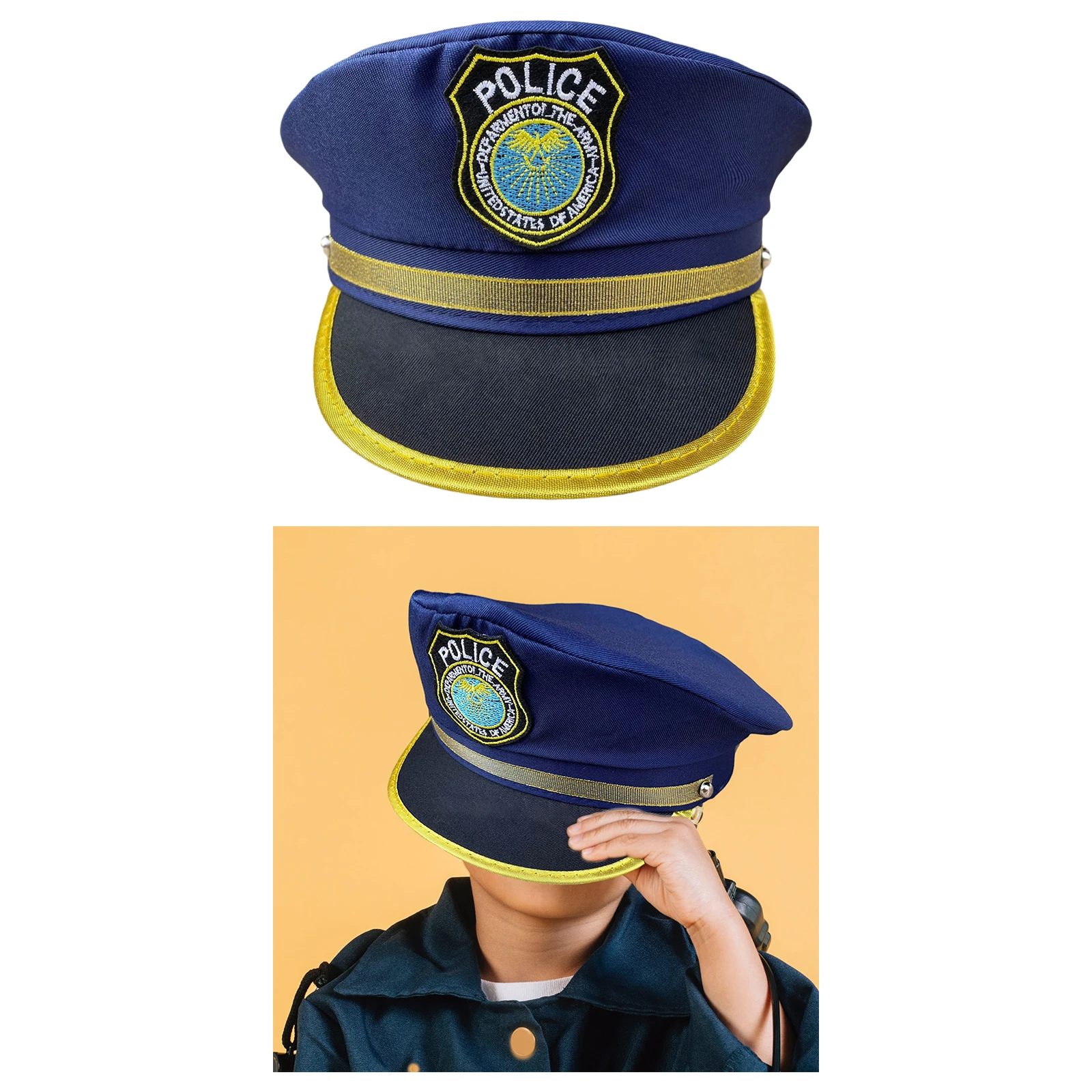 Czapka policyjna dla dzieci rekwizyty na przyjęcia kapelusz dla występ na scenie element ubioru Halloween