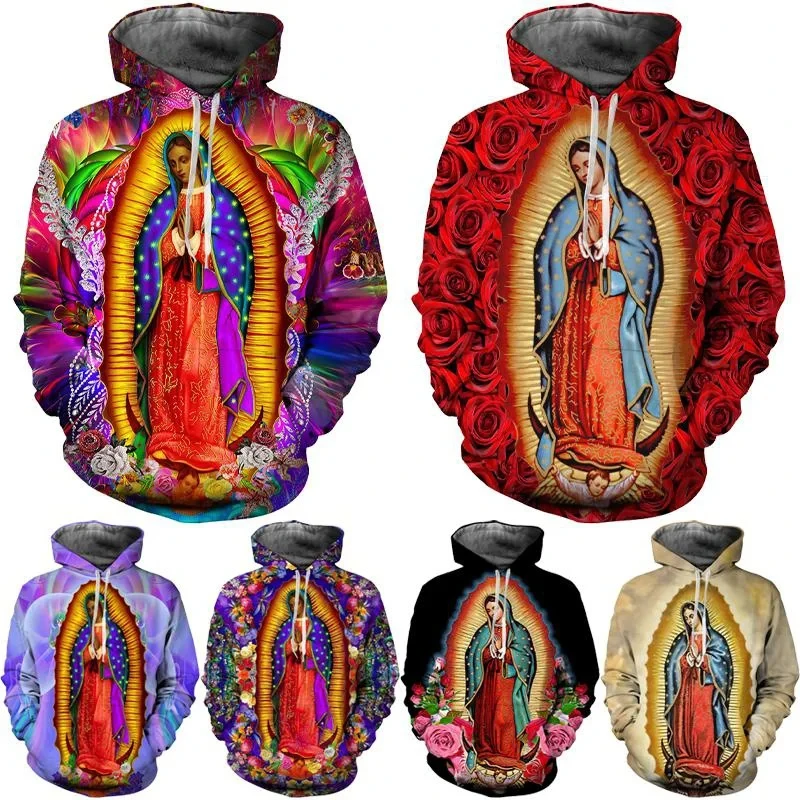 Our Lady of Guadalupe 3d printed graphic sweatshirts fashion Mexican patron saint pullovers casual women tracksuit hoodies tops