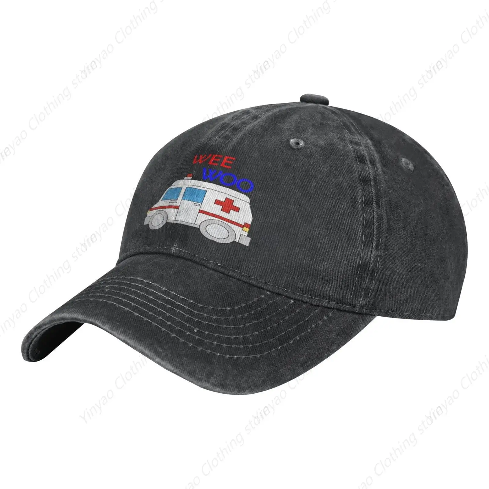 

Wee Woo Ambulance Funny Nursing Staff Adjustable Baseball Caps For Men And Women Vintage Washed Denim Hats