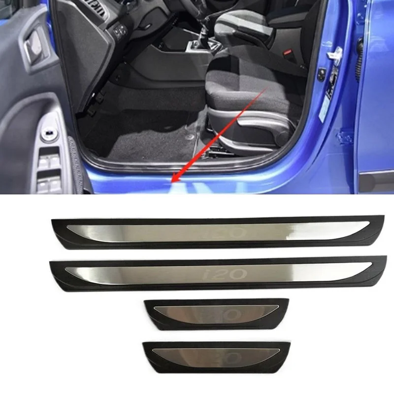 

4 шт./компл., АБС-пластик из нержавеющей стали для Hyundai i20 Elite 2015-2022, автомобильные аксессуары, педаль на порог, приветственная накладка на накладку