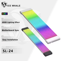 ICE Whale Flexible RGB LED Light Strip Bar ARGB Board Cover For Computer Power Supply ATX 24PIN GPU Video Card Cables And Case