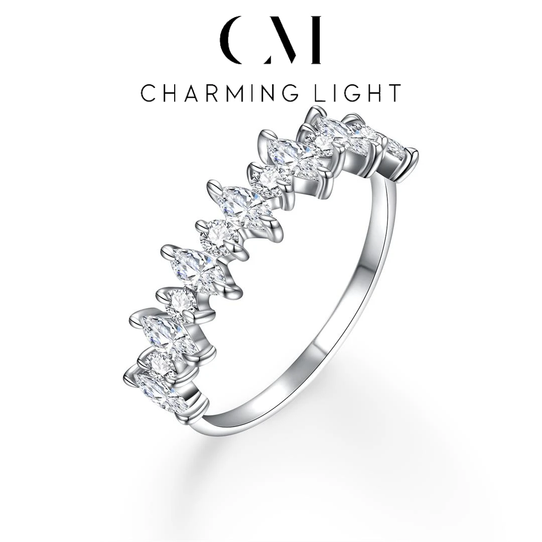 

Charming Elegant D Color Moissanite Diamond Ring S925 Silver for Women Passed the Diamond Tester Engegament Fashion Fine Jewelry