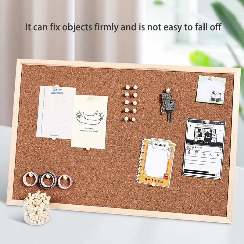 Barrel-shaped Wooden Push Pins, Cork Board Pins, Craft Photo Wall Fixing Pins, Kindergarten Bulletin Board Pins