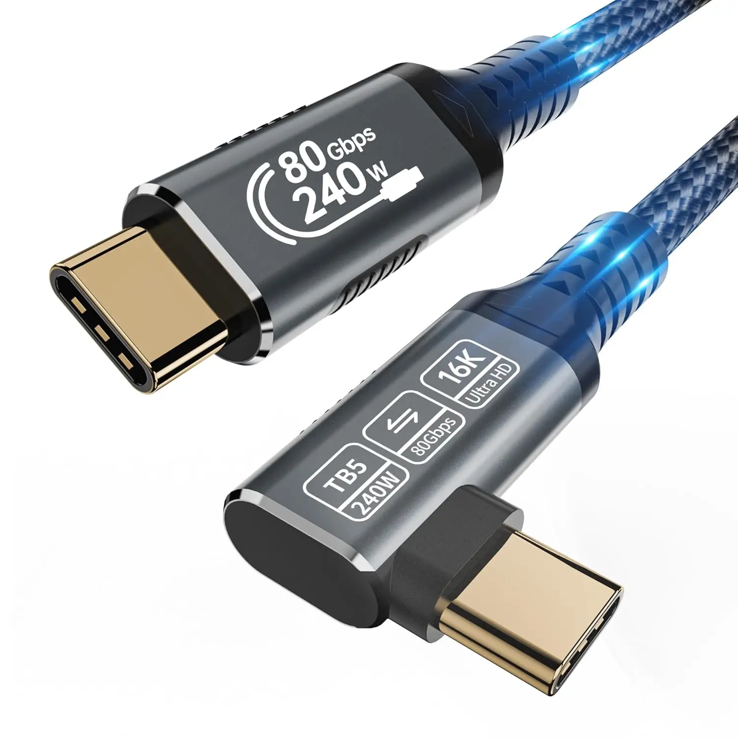 Thunderbolt 5 Type-C Cable 16K@30Hz 8K 48V/5A PD240W 80Gbps Type-C to USB C for iphone 15 Pro Tablet Switch Laptop MacBook Pro