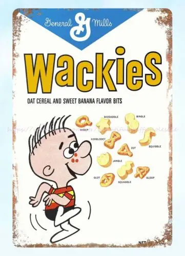 1966 Wackies cereal metal tin sign garden reproductions