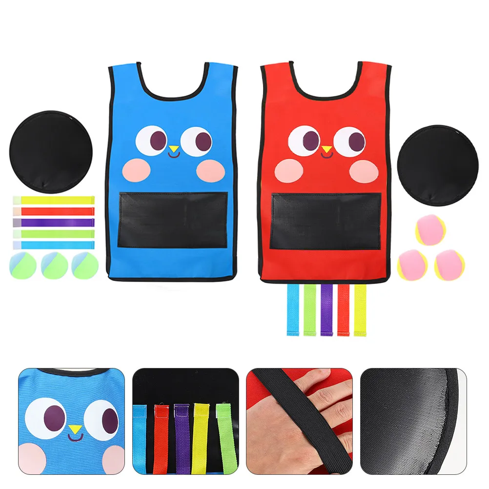

2 Sets Sticky Ball Vest For Kids Outdoor Game Props Comfortable Skin-Friendly Easy-Clean Parent-Child Playing Outdoor Playing