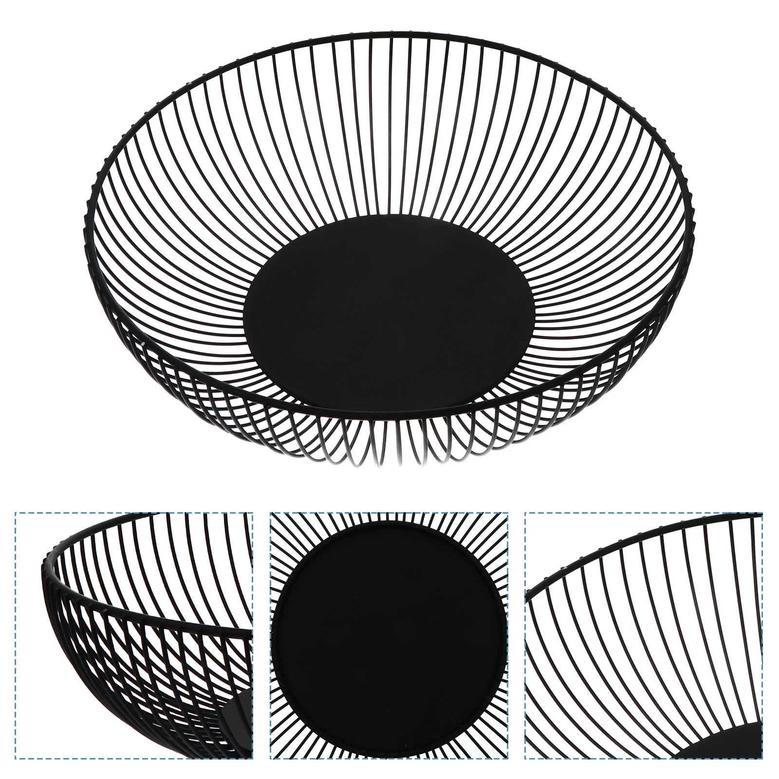 

Sturdy Iron Wire Fruit Basket for Kitchen Storage Modern Round Design Multi Purpose Decorative Basket for Organizing