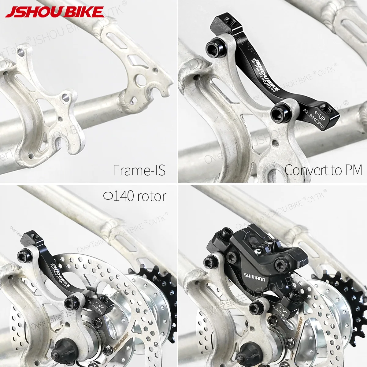 JSHOUBIKE 1/2/4/10/20PCS MTB Disc Brake Caliper Adapter Fork and Frame IS TO PM From 160mm