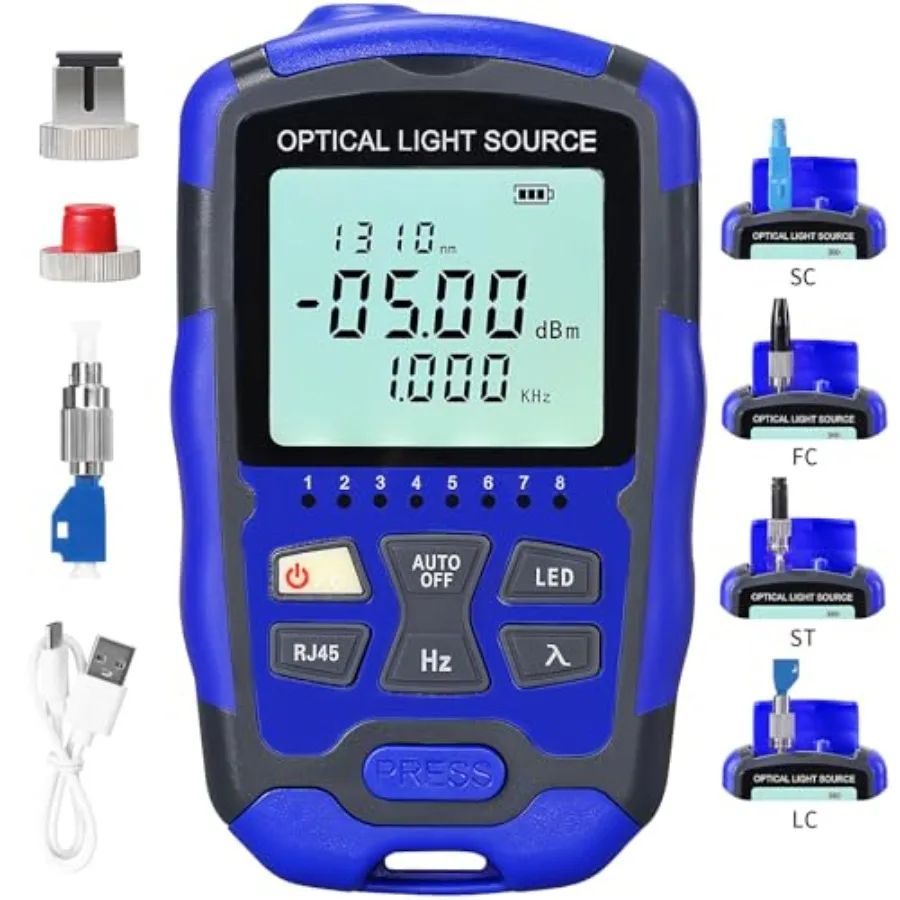 

【New model】Rechargeable Fiber Optic Light Source A-MC1315 Fiber Optic stabilized Light Source RJ45 Network Testing Single-Mode